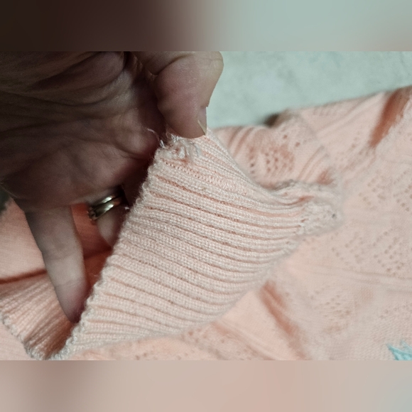 Vintage pink peach bay point threads sweater medium - Picture 5 of 7